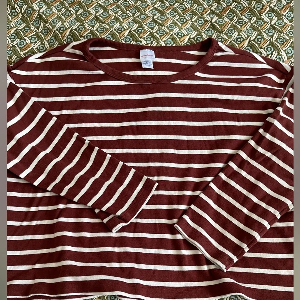 Hanna Anderson Women’s Striped Brown and White Loungewear Set - Picture 5 of 11